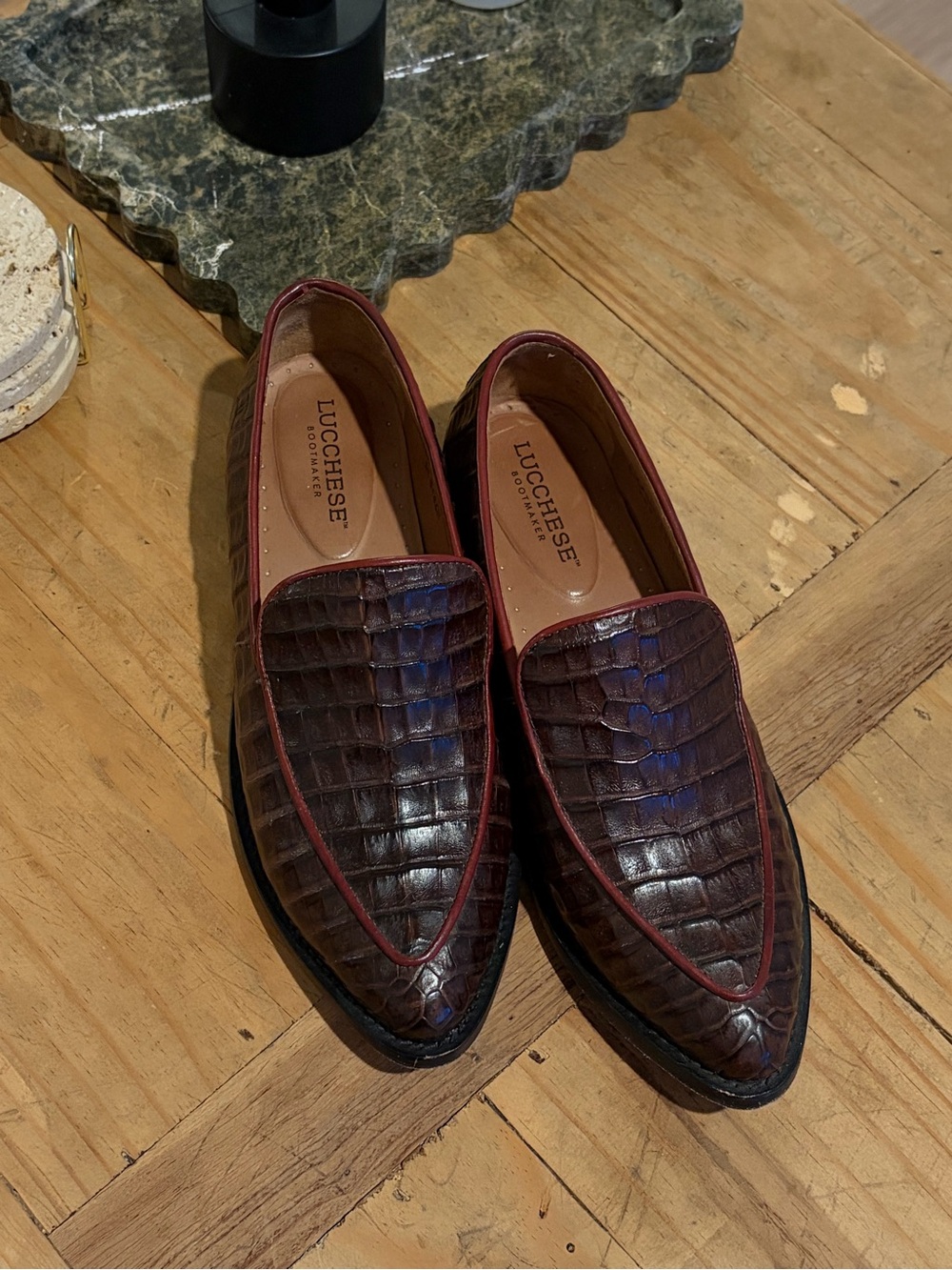 Lucchese Karmen Caiman  alligator slip on loafers - Picture 3 of 5